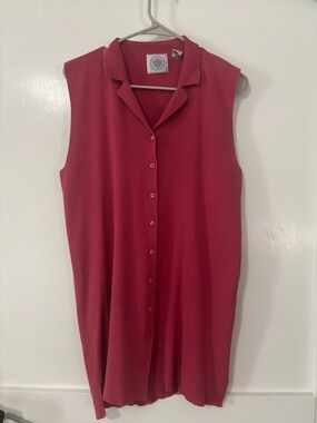 Cape isle knitters 100% Sleeveless Collared Button-Front Top L